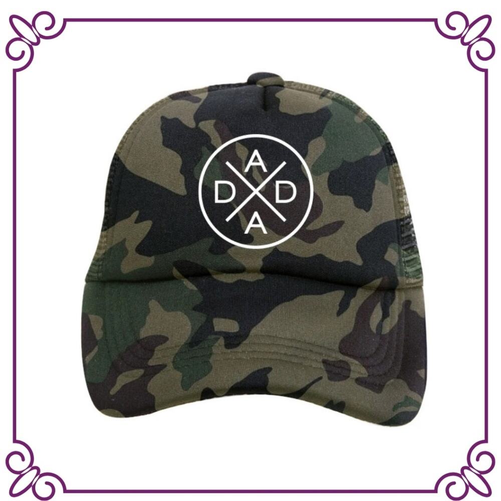 One Adult CAMO Green & Black DADA X Trucker Hat NEW